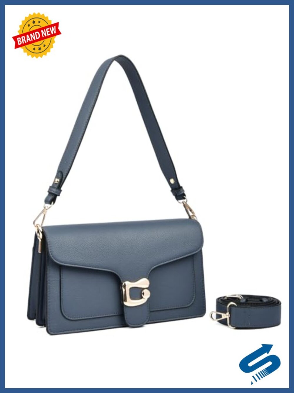 Trendy Small Crossbody Bag for Women with Adjustable Straps, Vegan Leather